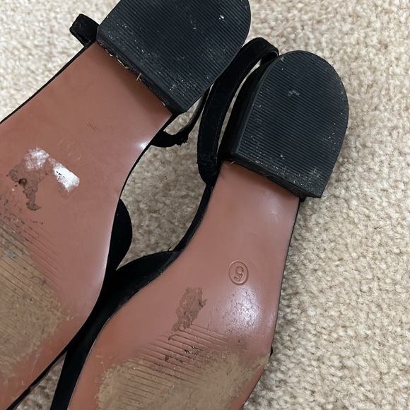 Flat sling back black shoes great condition worn once size 7 - Picture 3 of 3